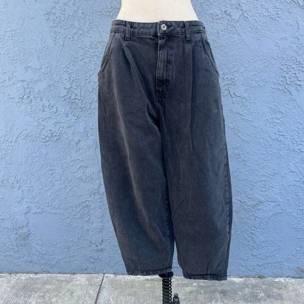 Barrel Jeans Size 10 Zara Balloon denim faded black